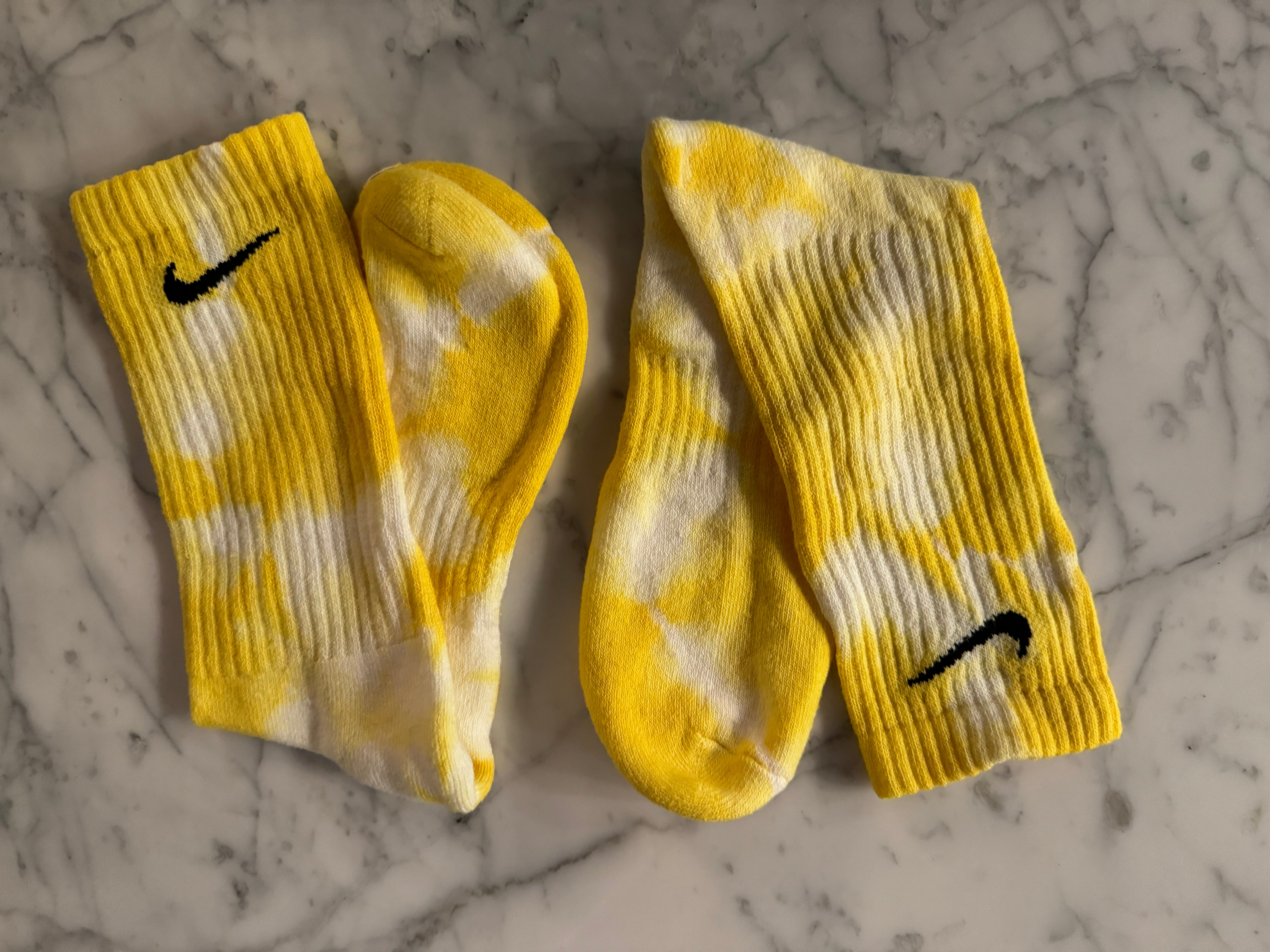 Yellow | Tie Dyed Nike Socks