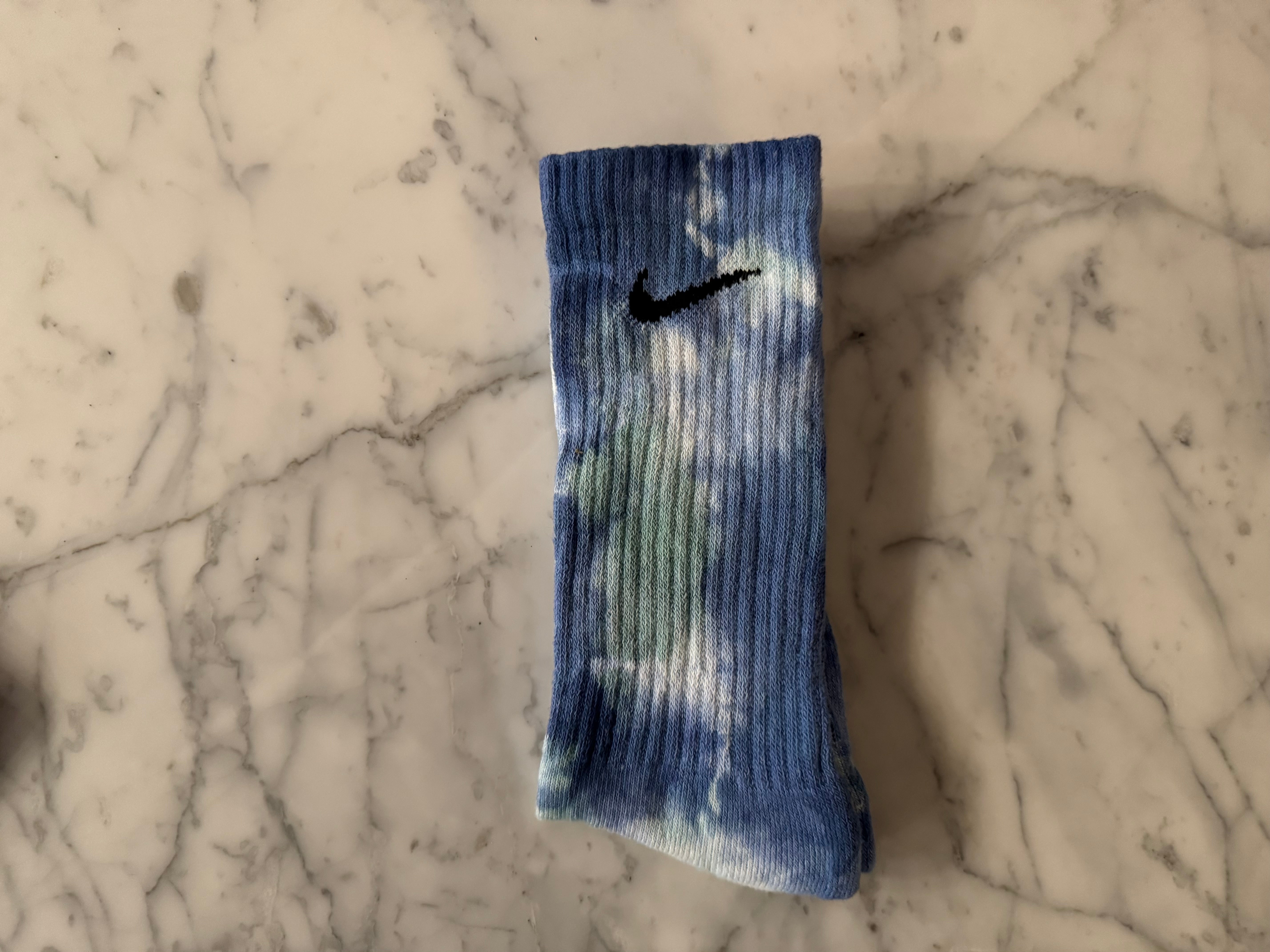 MIX: Indigo & Green | Tie Dyed Nike Socks