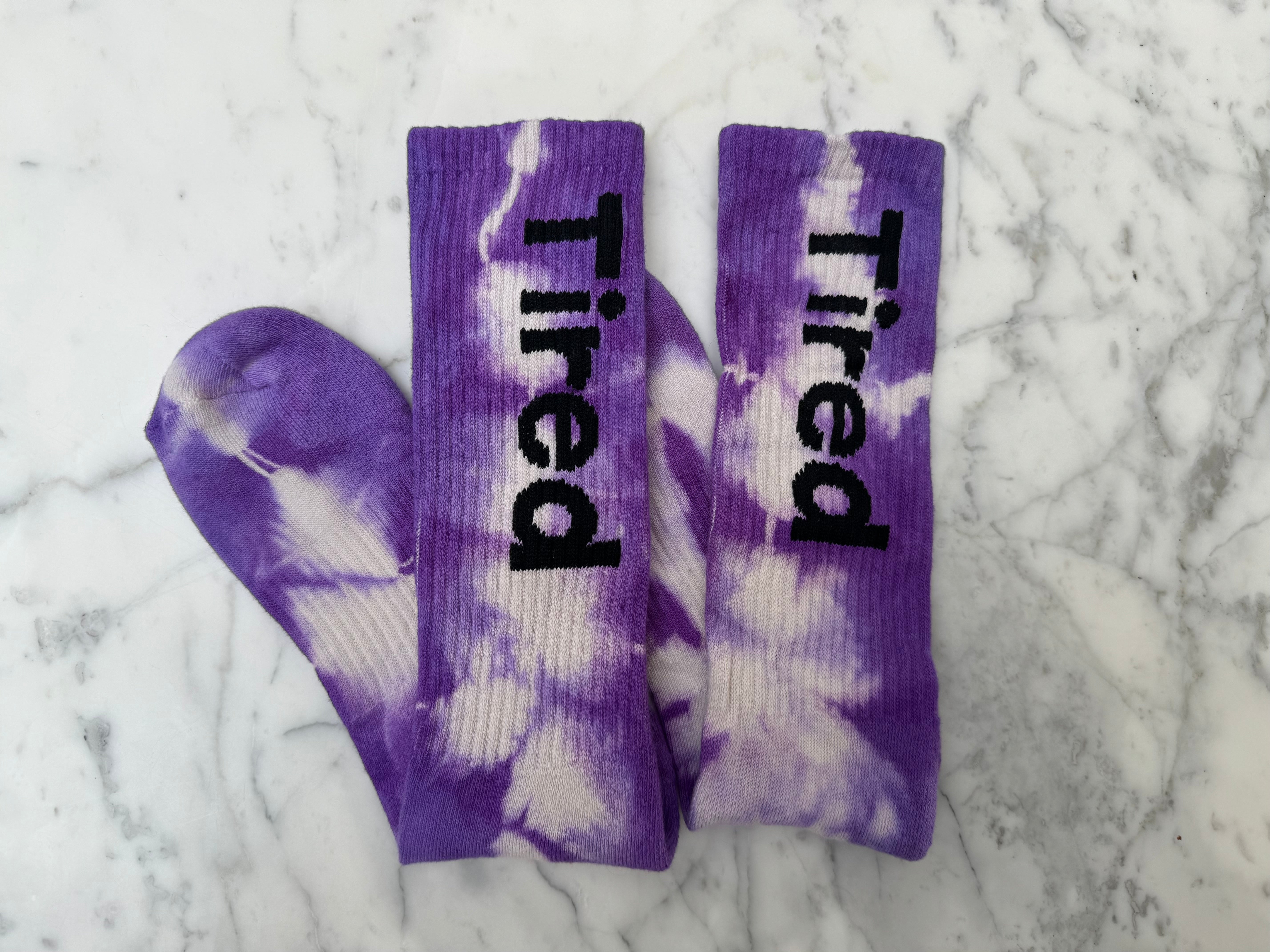 Purple | Tie Dyed Tired Socks